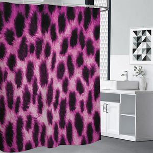 Hot Purple And Black Cheetah Print Premium Shower Curtain