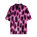 Hot Purple And Black Cheetah Print Rayon Hawaiian Shirt