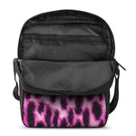 Hot Purple And Black Cheetah Print Rectangular Crossbody Bag