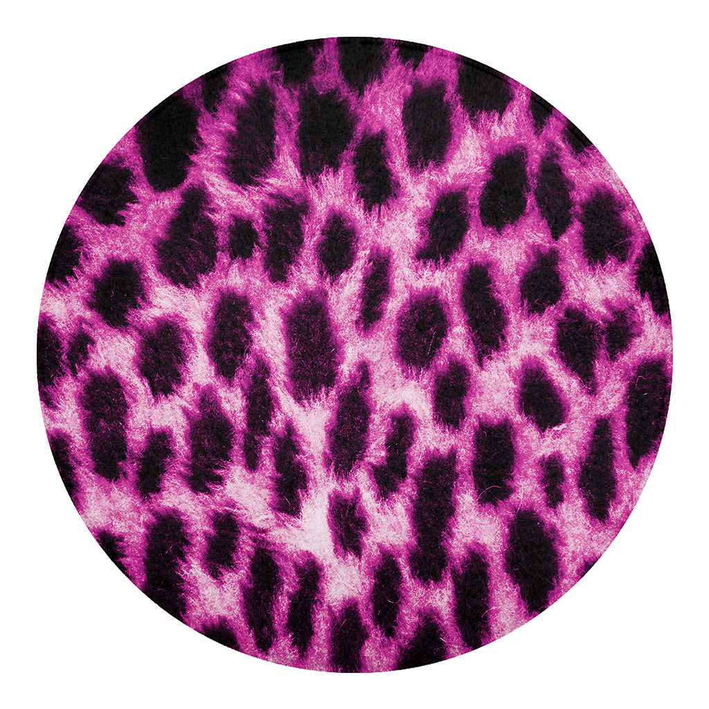 Hot Purple And Black Cheetah Print Round Blanket