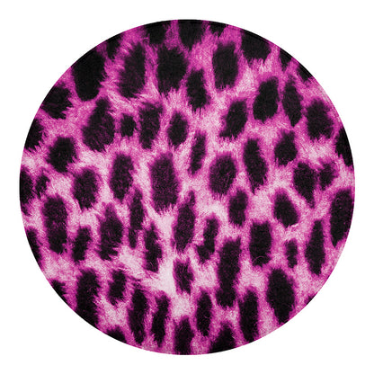 Hot Purple And Black Cheetah Print Round Blanket
