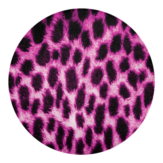 Hot Purple And Black Cheetah Print Round Blanket