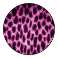 Hot Purple And Black Cheetah Print Round Floor Mat
