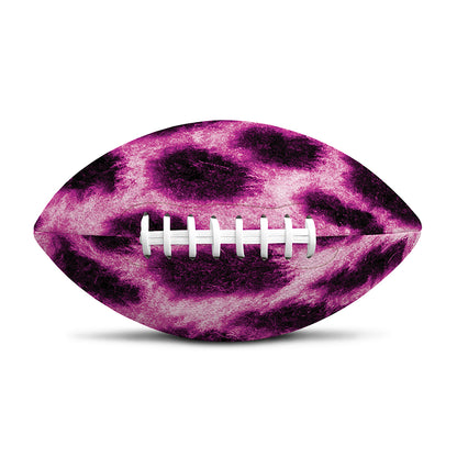Hot Purple And Black Cheetah Print Rugby Ball