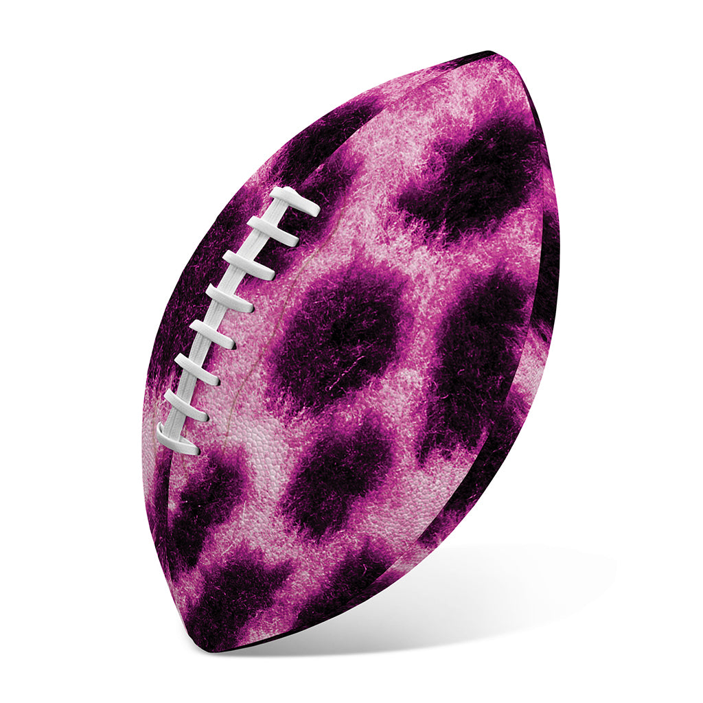 Hot Purple And Black Cheetah Print Rugby Ball