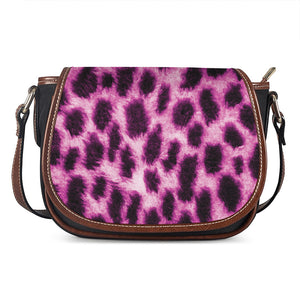 Hot Purple And Black Cheetah Print Saddle Bag