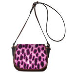 Hot Purple And Black Cheetah Print Saddle Bag