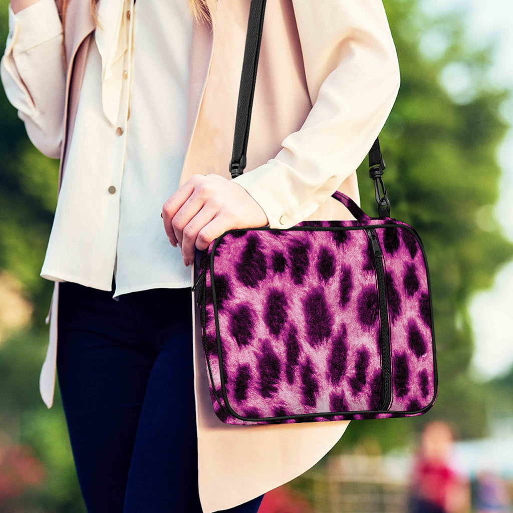 Hot Purple And Black Cheetah Print Shoulder Strap Bible Bag