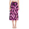 Hot Purple And Black Cheetah Print Side Slit Midi Skirt