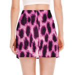 Hot Purple And Black Cheetah Print Side Slit Mini Skirt