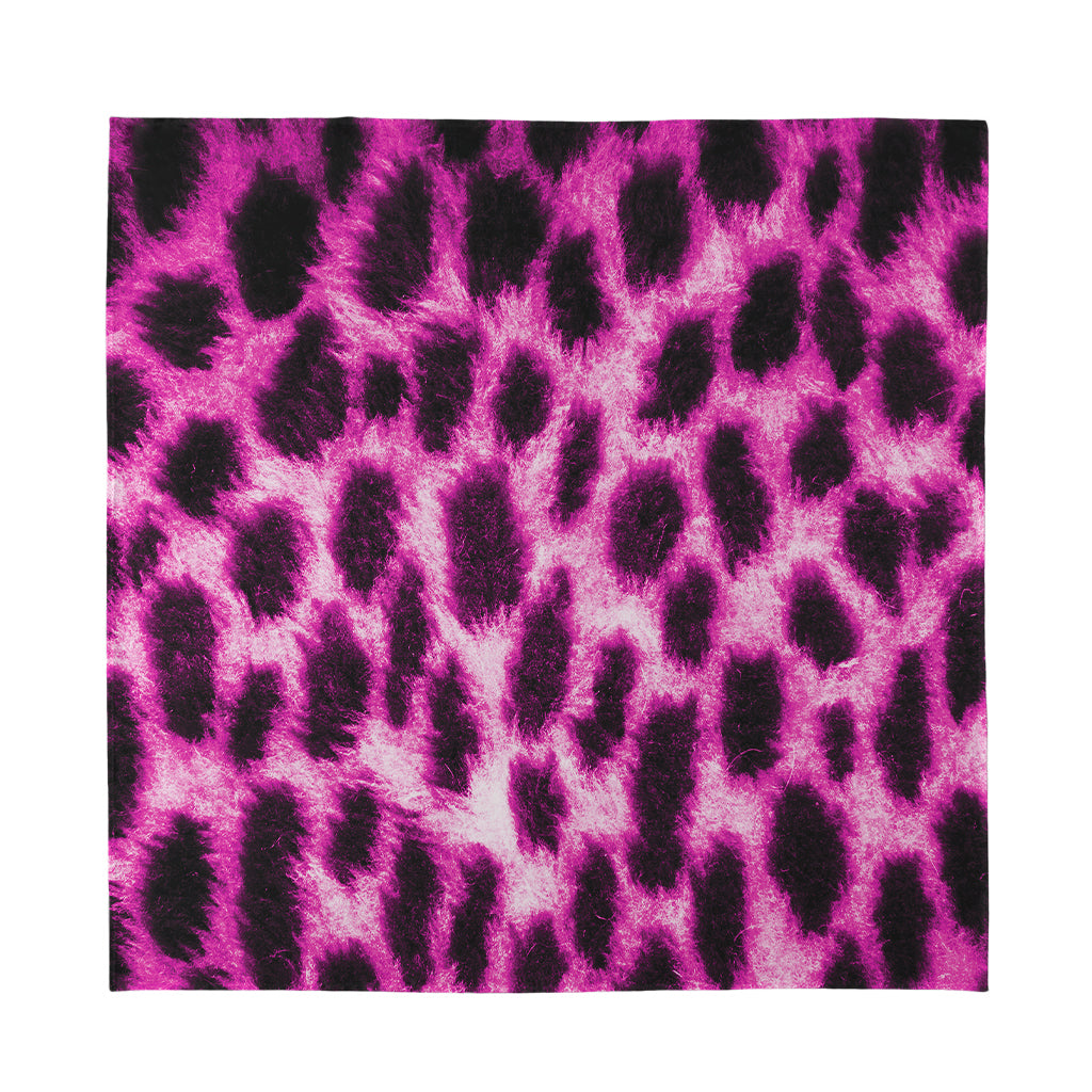 Hot Purple And Black Cheetah Print Silk Bandana