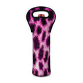 Hot Purple And Black Cheetah Print Single Neoprene Wine Tote