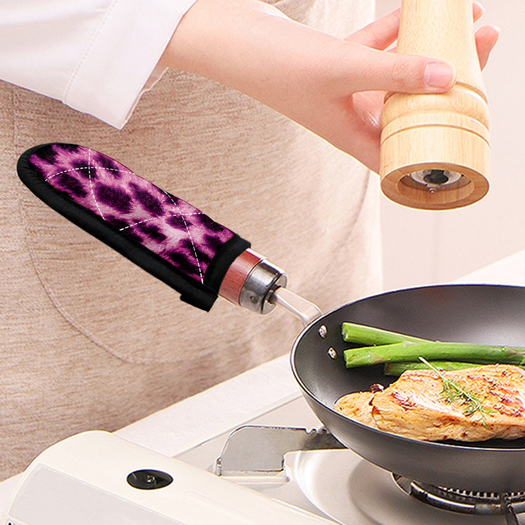 Hot Purple And Black Cheetah Print Skillet Handle Cover