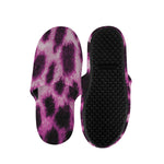 Hot Purple And Black Cheetah Print Slippers