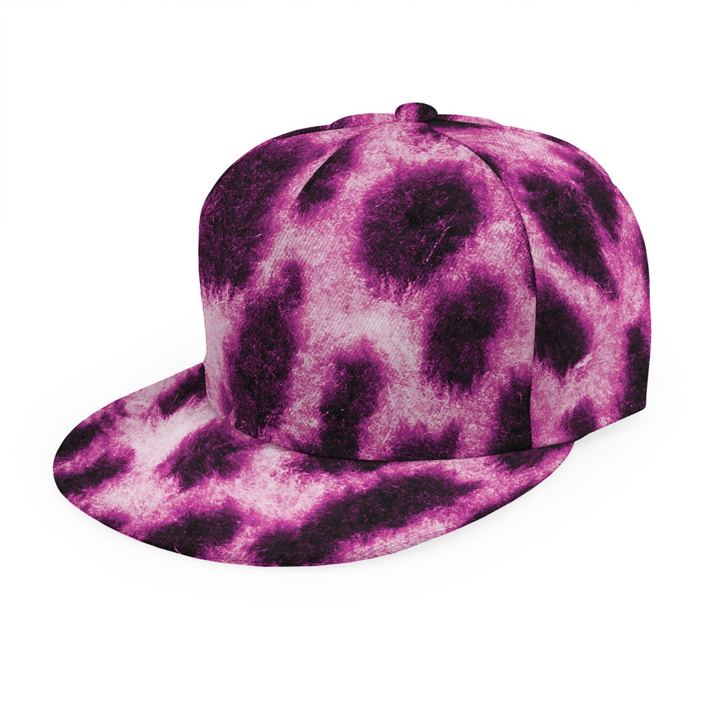 Hot Purple And Black Cheetah Print Snapback Cap