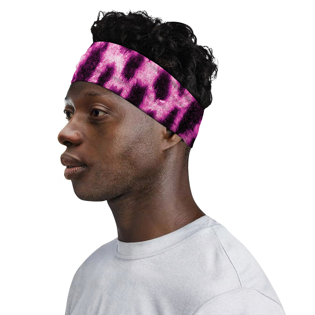 Hot Purple And Black Cheetah Print Sports Headband
