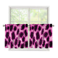 Hot Purple And Black Cheetah Print Tier Curtains