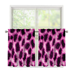 Hot Purple And Black Cheetah Print Tier Curtains