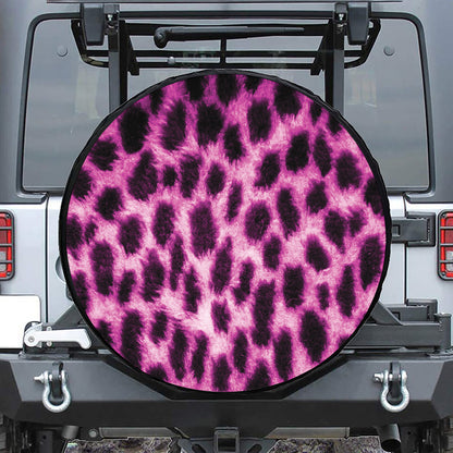 Hot Purple And Black Cheetah Print Tire Cover