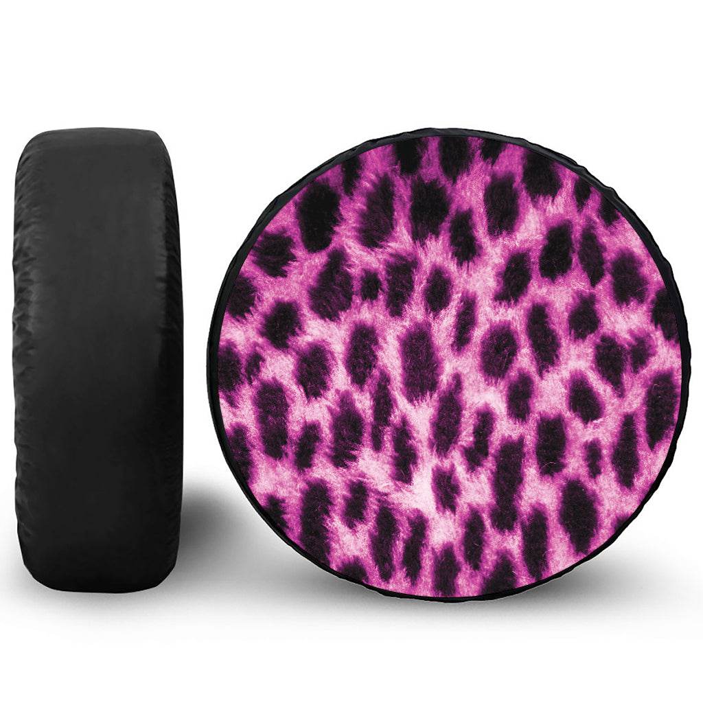 Hot Purple And Black Cheetah Print Tire Cover