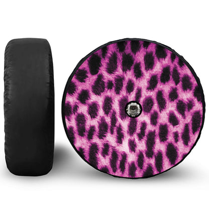 Hot Purple And Black Cheetah Print Tire Cover With Camera Hole