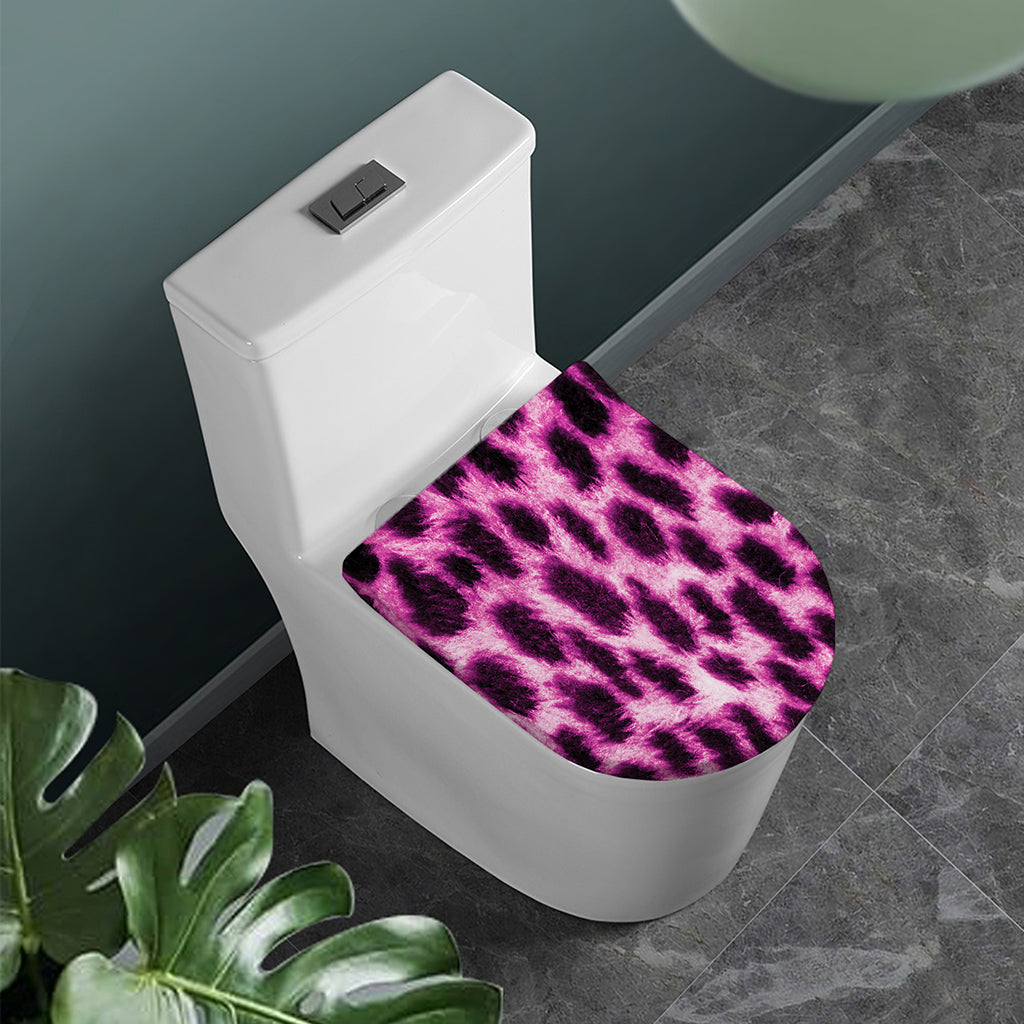 Hot Purple And Black Cheetah Print Toilet Lid Cover
