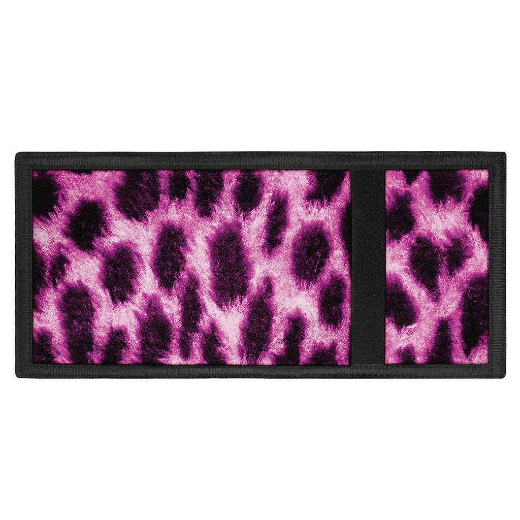 Hot Purple And Black Cheetah Print Trifold Wallet