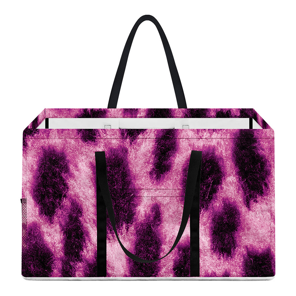 Hot Purple And Black Cheetah Print Utility Tote Bag