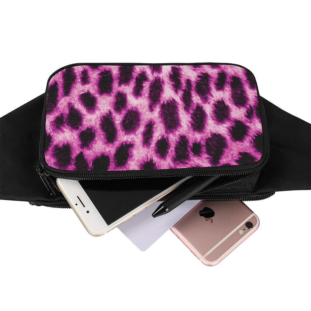 Hot Purple And Black Cheetah Print Waist Bag