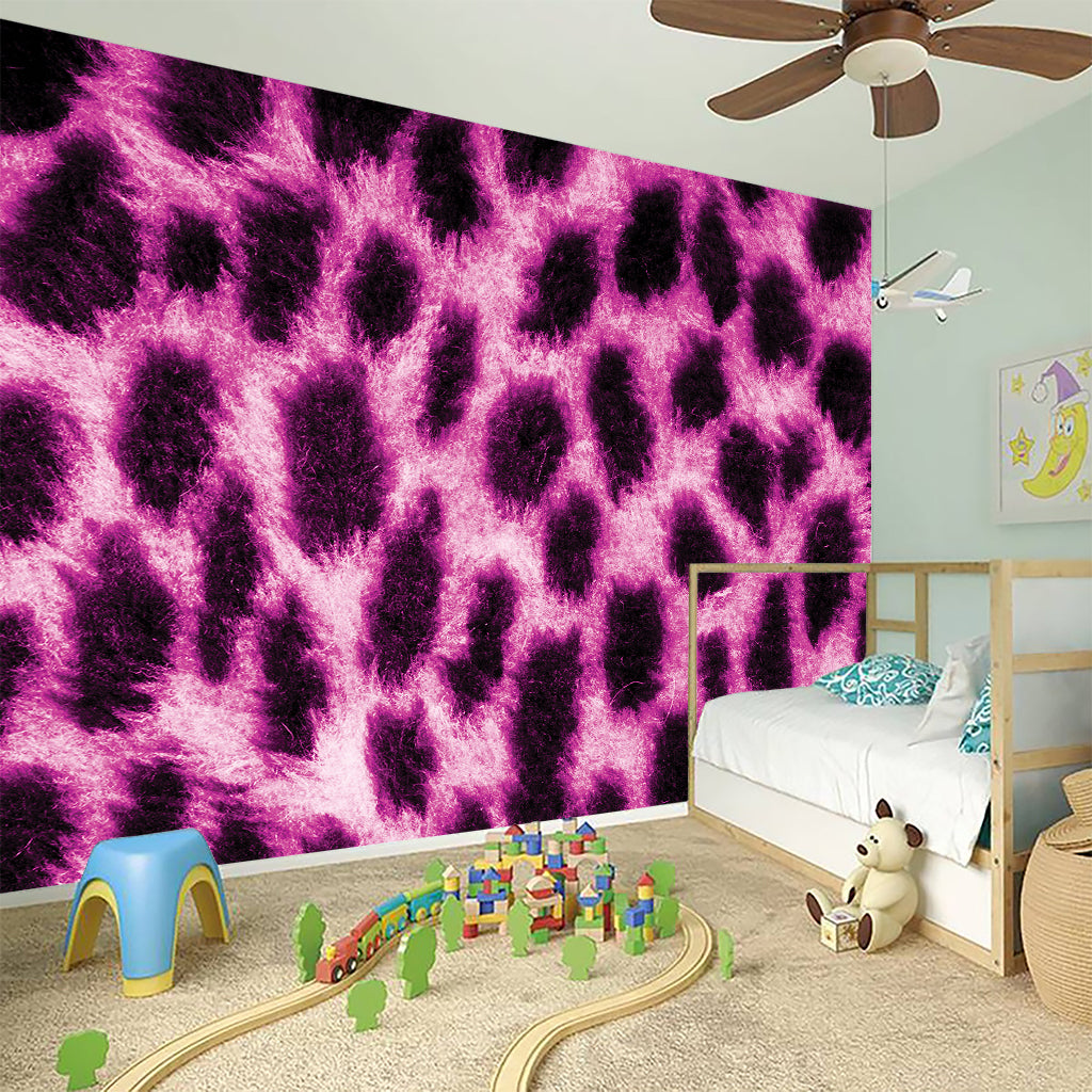 Hot Purple And Black Cheetah Print Wall Sticker