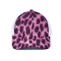 Hot Purple And Black Cheetah Print White Mesh Trucker Hat