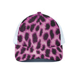 Hot Purple And Black Cheetah Print White Mesh Trucker Cap