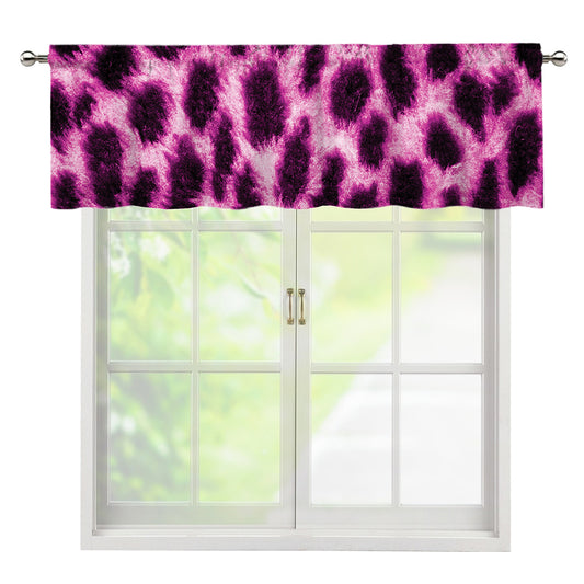 Hot Purple And Black Cheetah Print Window Valance