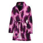 Hot Purple And Black Cheetah Print Women's Bathrobe