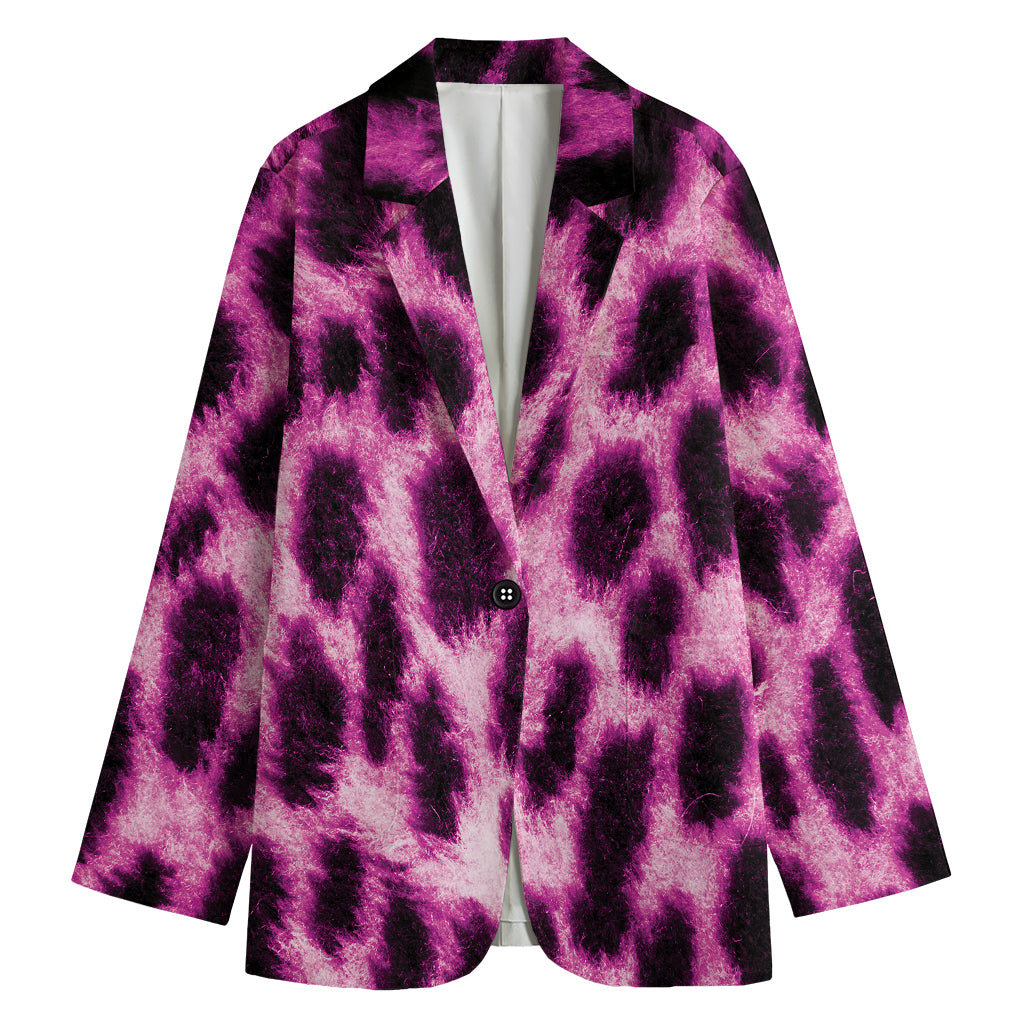 Hot Purple And Black Cheetah Print Women's Blazer