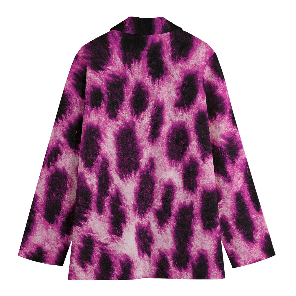 Hot Purple And Black Cheetah Print Women's Blazer