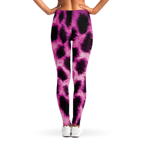 Hot Purple And Black Cheetah Print Women's Leggings