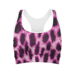 Hot Purple And Black Cheetah Print Women's Sports Bra