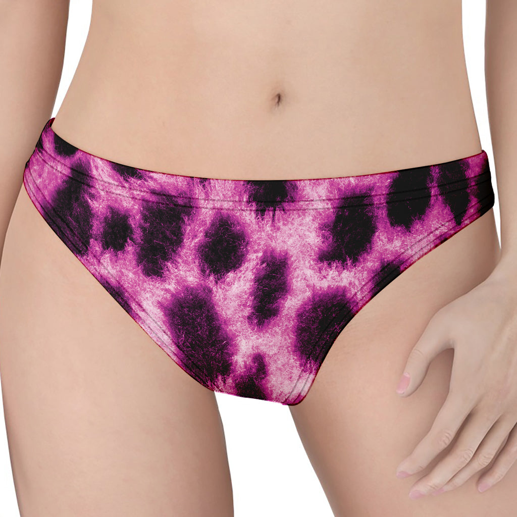 Hot Purple And Black Cheetah Print Women's Thong