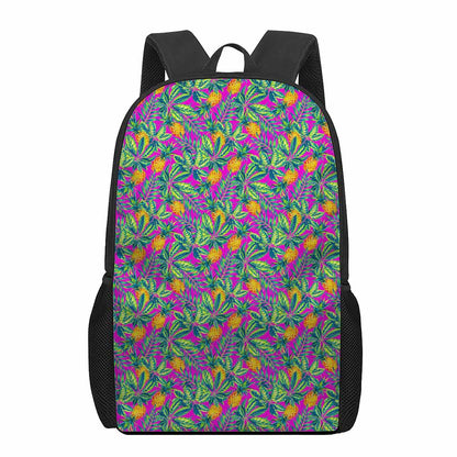 Hot Purple Pineapple Pattern Print 17 Inch Backpack