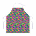 Hot Purple Pineapple Pattern Print Adjustable Apron