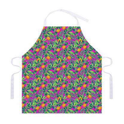 Hot Purple Pineapple Pattern Print Adjustable Apron