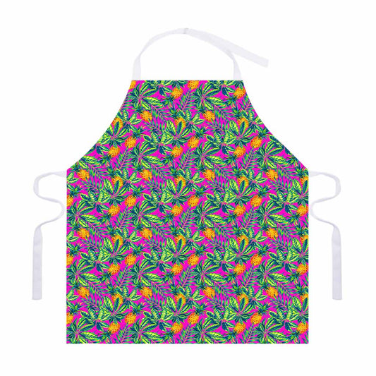 Hot Purple Pineapple Pattern Print Adjustable Apron