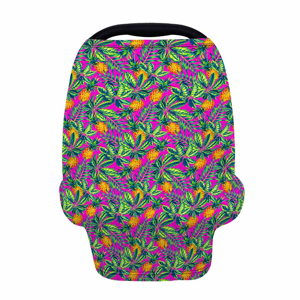 Hot Purple Pineapple Pattern Print Baby Seat Cover