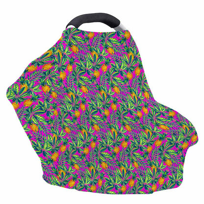 Hot Purple Pineapple Pattern Print Baby Seat Cover