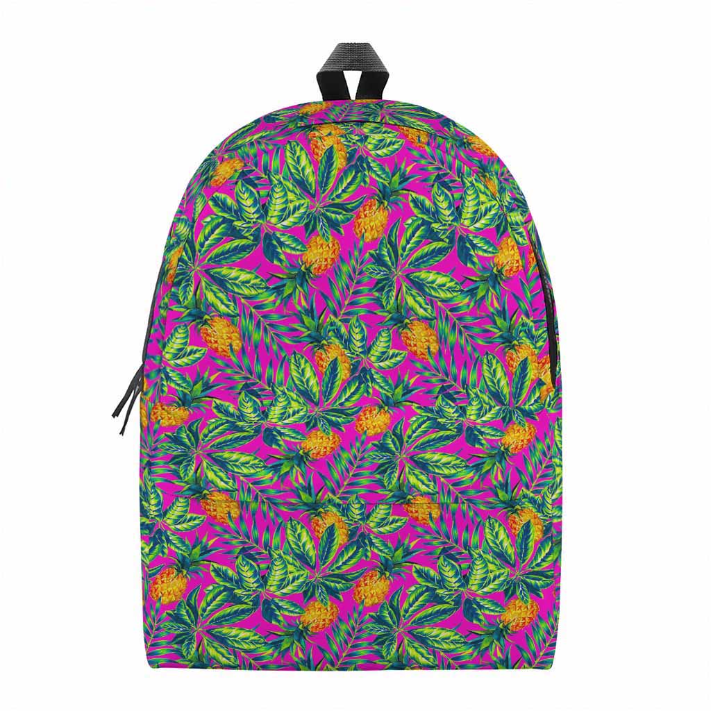 Hot Purple Pineapple Pattern Print Backpack
