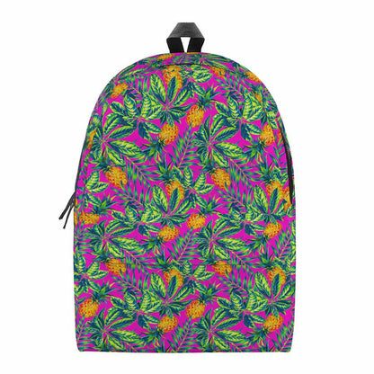 Hot Purple Pineapple Pattern Print Backpack