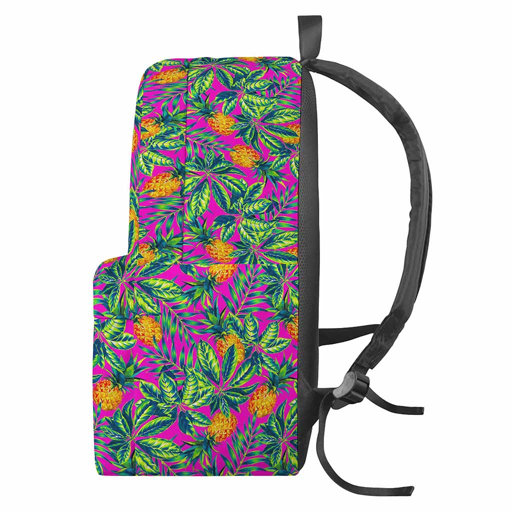 Hot Purple Pineapple Pattern Print Backpack