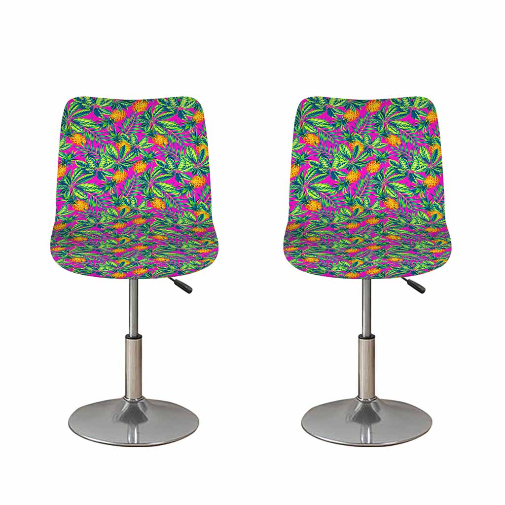 Hot Purple Pineapple Pattern Print Bar Stool Covers