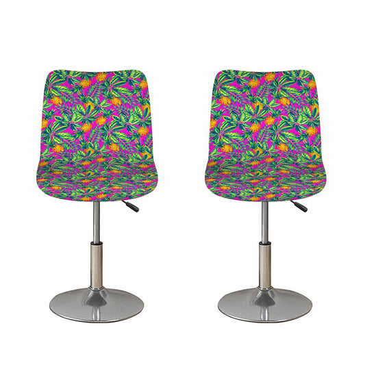 Hot Purple Pineapple Pattern Print Bar Stool Covers